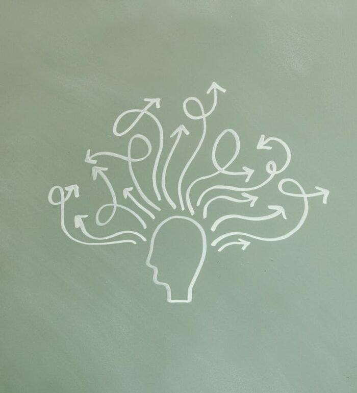 Cerveau avec des pensées